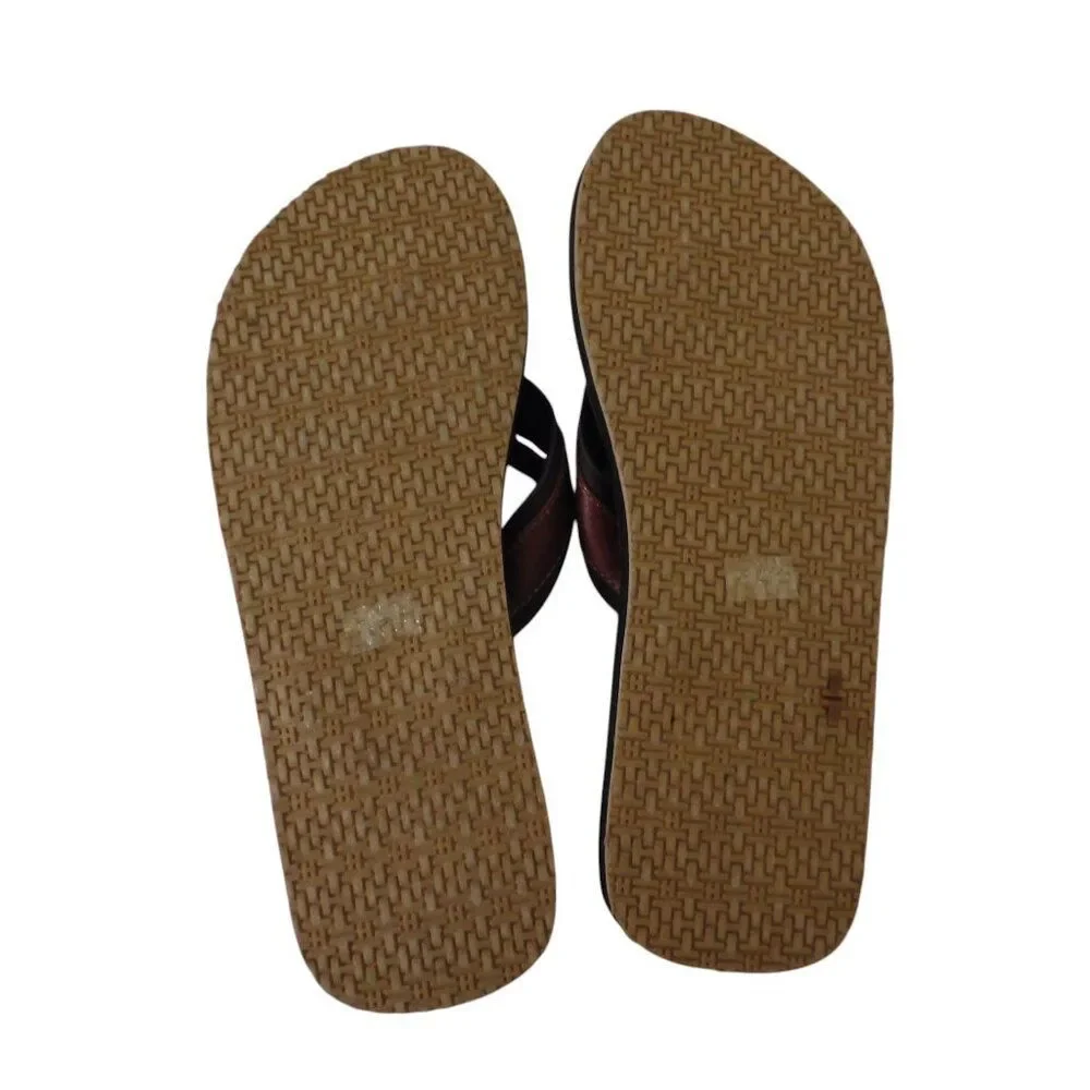 NEW Tommy‎ Hilfiger Men’s Flip-flop Sandals, sz 12M Brown  Brand new